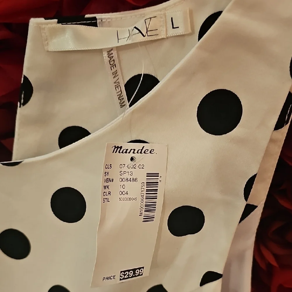 Mandee Girls NWT Polka Dot Sleeveless Belted Dress Size Large